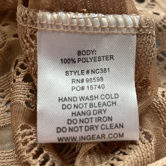 NWT Ingear Resort Hooded Lace Swim Cover Up Dress Taupe - Picture 5 of 6